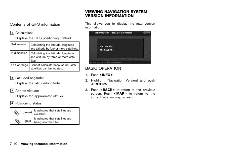 Viewing navigation system version information -10, Basic operation -10 | NISSAN 2012 Pathfinder - Navigation System Owner's Manual User Manual | Page 152 / 235