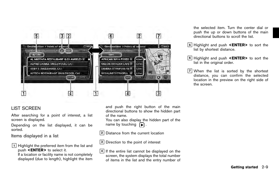 List screen -9 | NISSAN 2012 Pathfinder - Navigation System Owner's Manual User Manual | Page 17 / 235