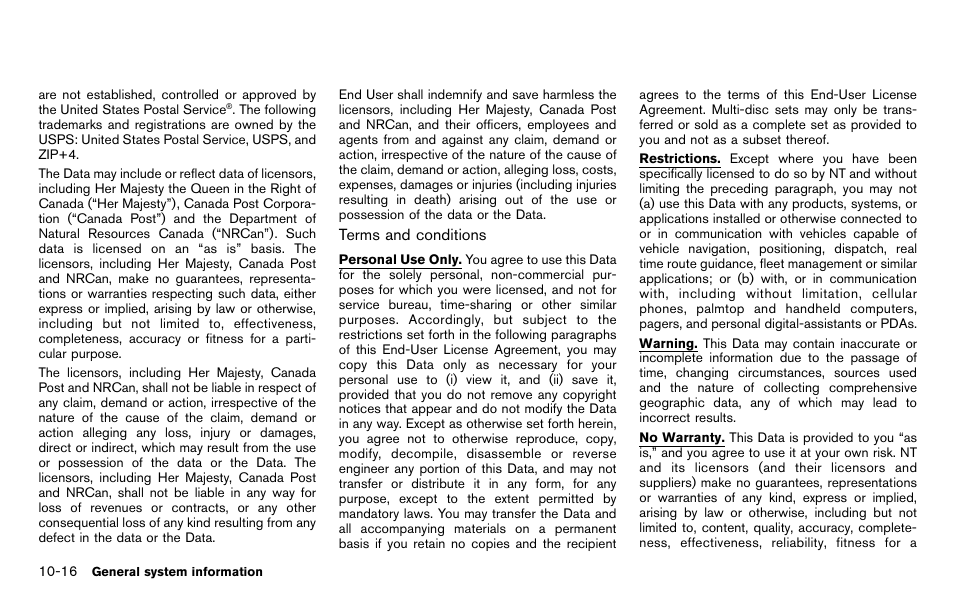 NISSAN 2012 Pathfinder - Navigation System Owner's Manual User Manual | Page 210 / 235