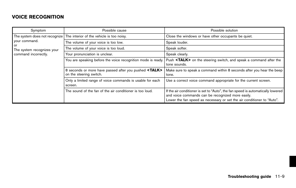 Voice recognition -9, Voice recognition | NISSAN 2012 Pathfinder - Navigation System Owner's Manual User Manual | Page 221 / 235