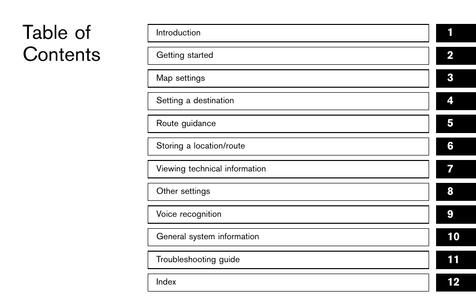 NISSAN 2012 Pathfinder - Navigation System Owner's Manual User Manual | Page 3 / 235