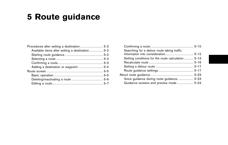 Route guidance, 5 route guidance | NISSAN 2012 Pathfinder - Navigation System Owner's Manual User Manual | Page 93 / 235