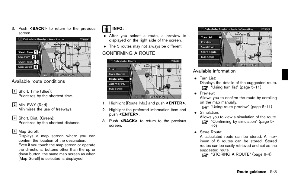Confirming a route -3 | NISSAN 2012 Pathfinder - Navigation System Owner's Manual User Manual | Page 95 / 235