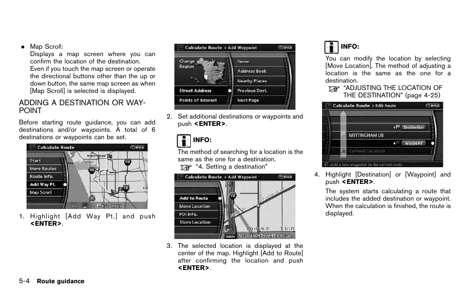 Adding a destination or waypoint -4 | NISSAN 2012 Pathfinder - Navigation System Owner's Manual User Manual | Page 96 / 235