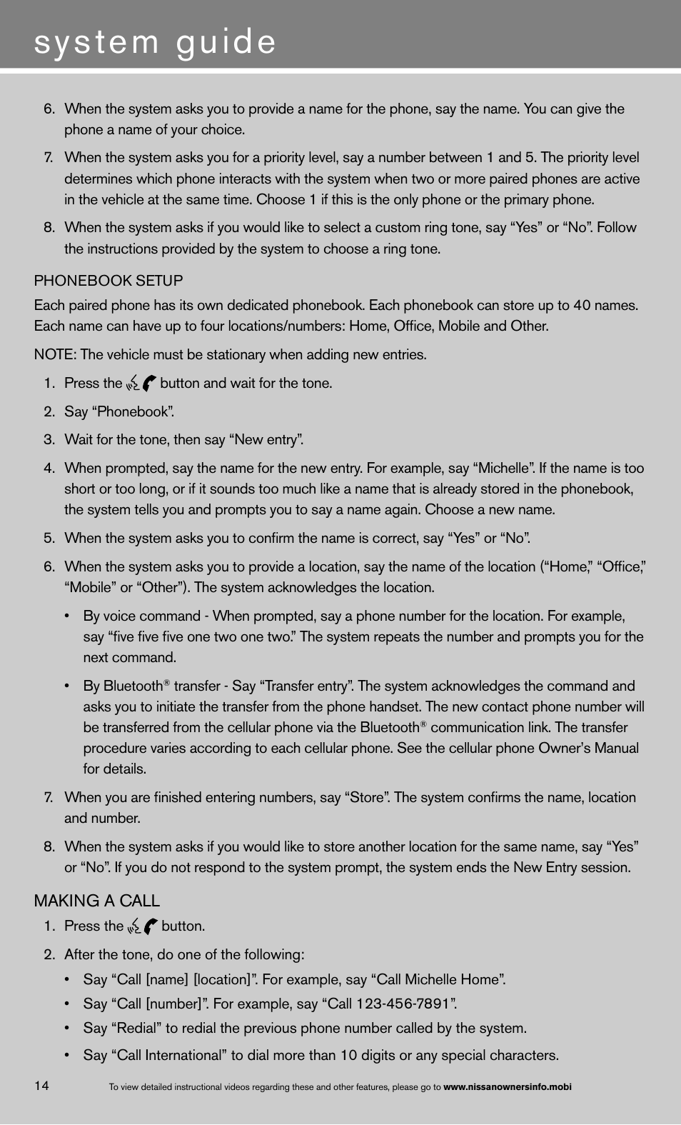 System guide | NISSAN 2013 Armada - Quick Reference Guide User Manual | Page 18 / 26
