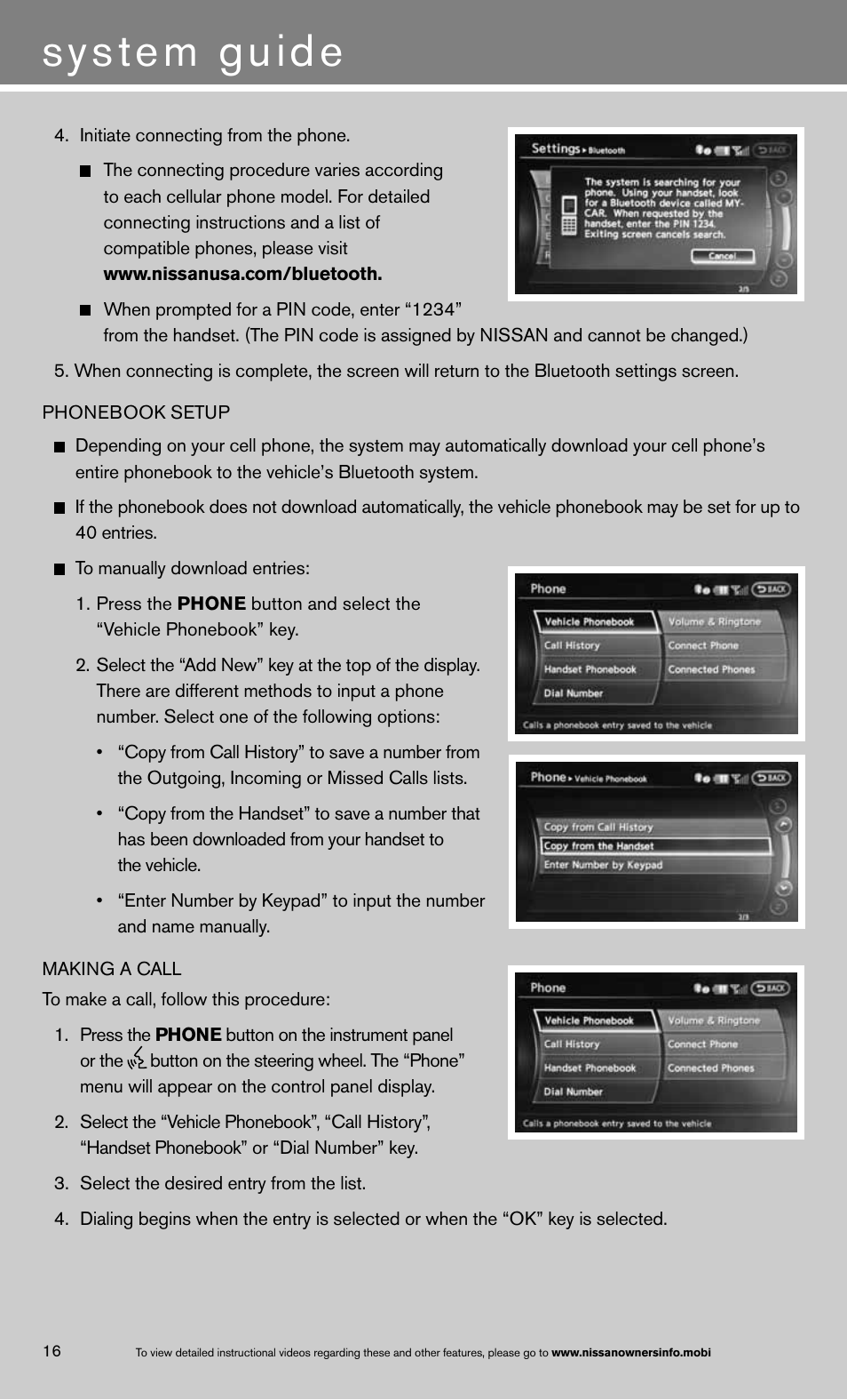 System guide | NISSAN 2013 Armada - Quick Reference Guide User Manual | Page 20 / 26