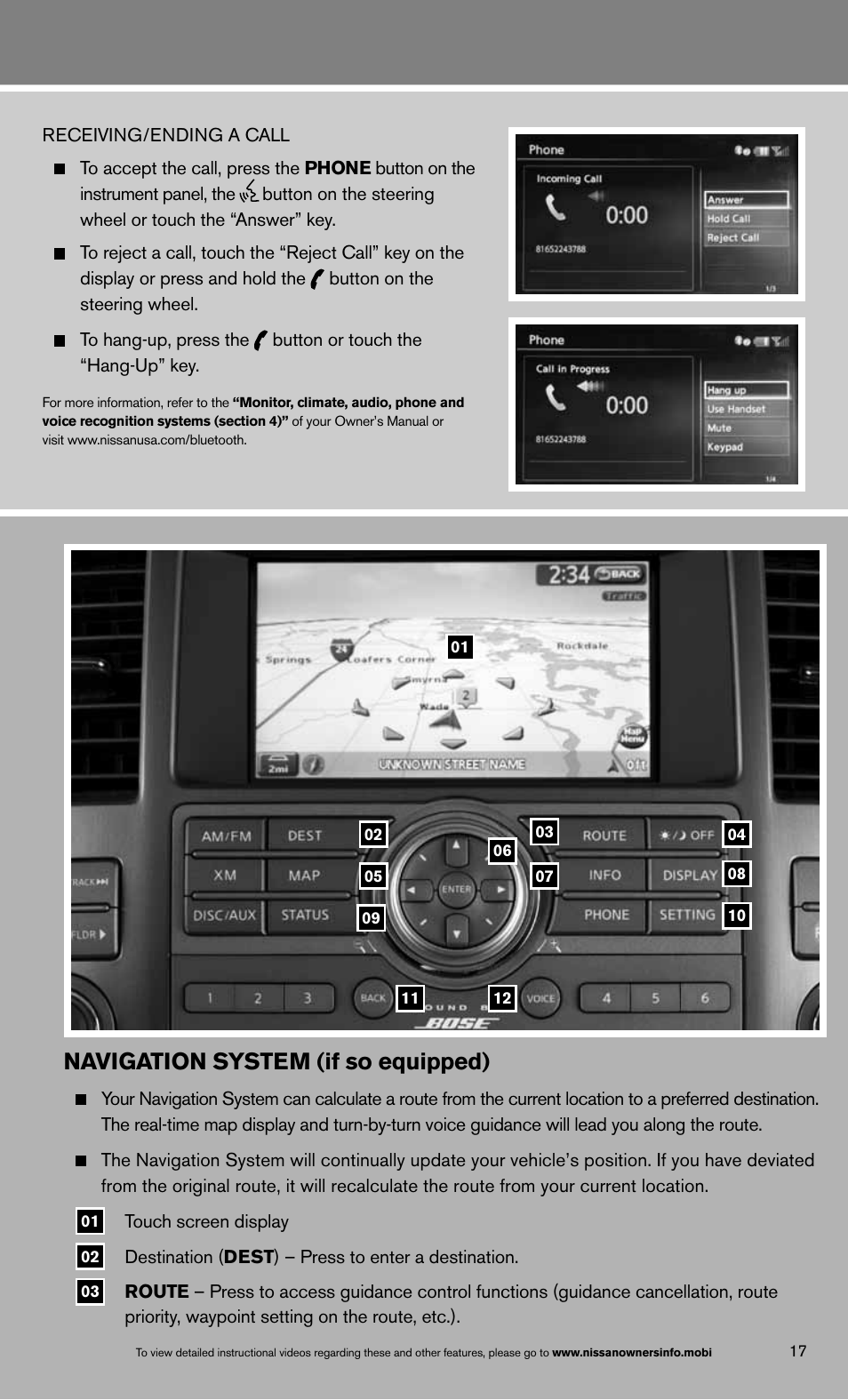 Navigation system (if so equipped) | NISSAN 2013 Armada - Quick Reference Guide User Manual | Page 21 / 26