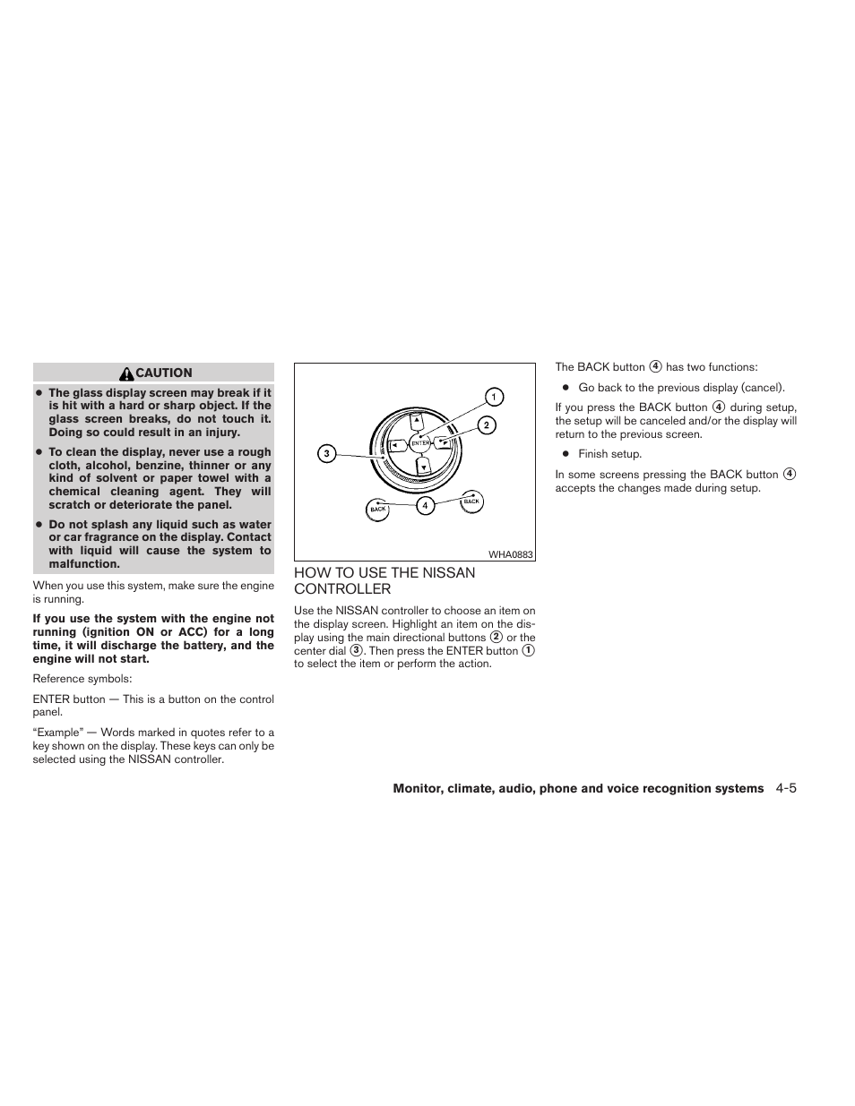 How to use the nissan controller -5 | NISSAN 2014 Armada - Owner's Manual User Manual | Page 198 / 489