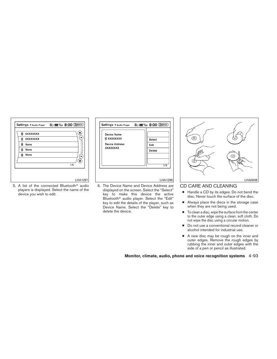 Cd care and cleaning -93 | NISSAN 2014 Armada - Owner's Manual User Manual | Page 286 / 489