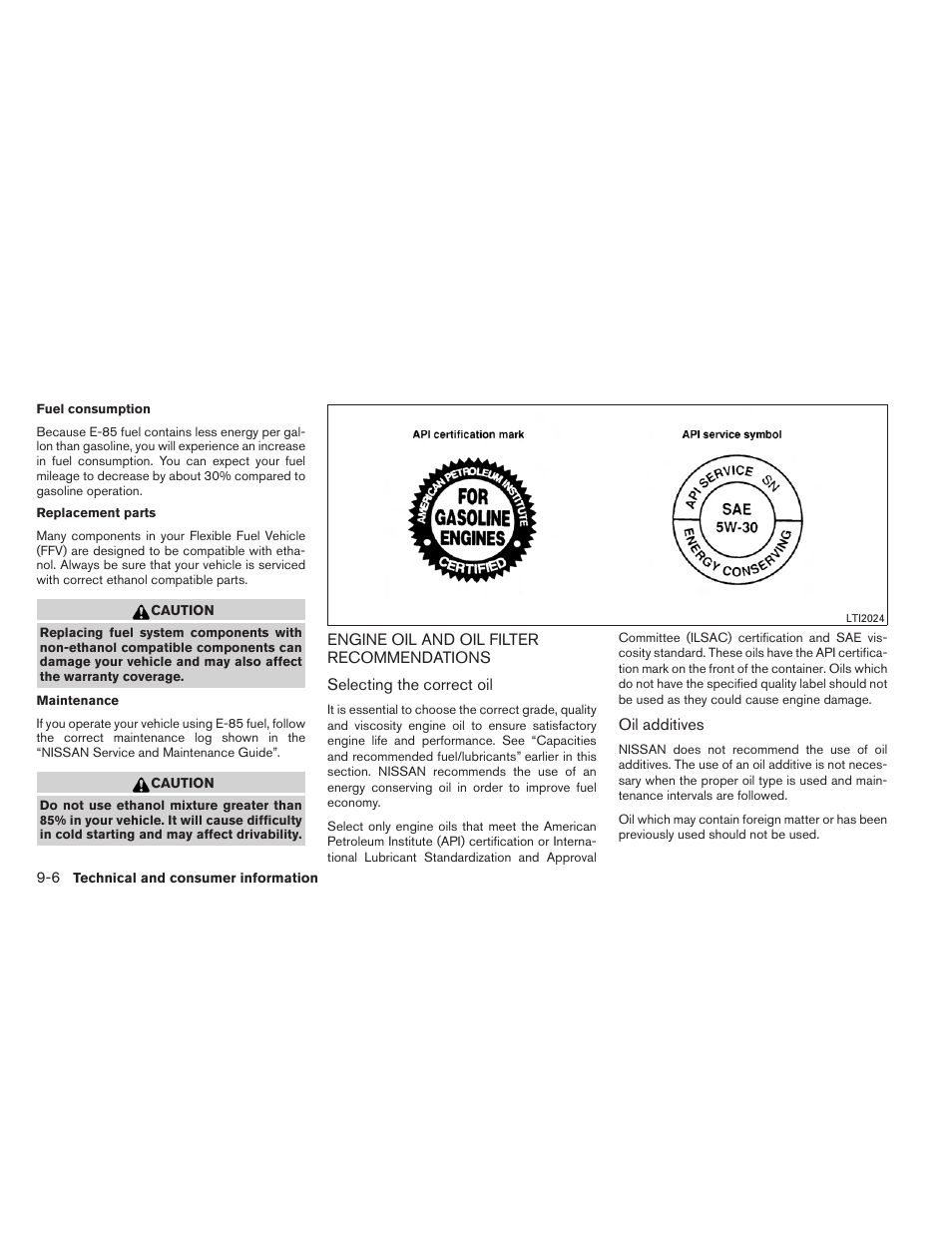 Engine oil and oil filter recommendations -6 | NISSAN 2014 Armada - Owner's Manual User Manual | Page 451 / 489