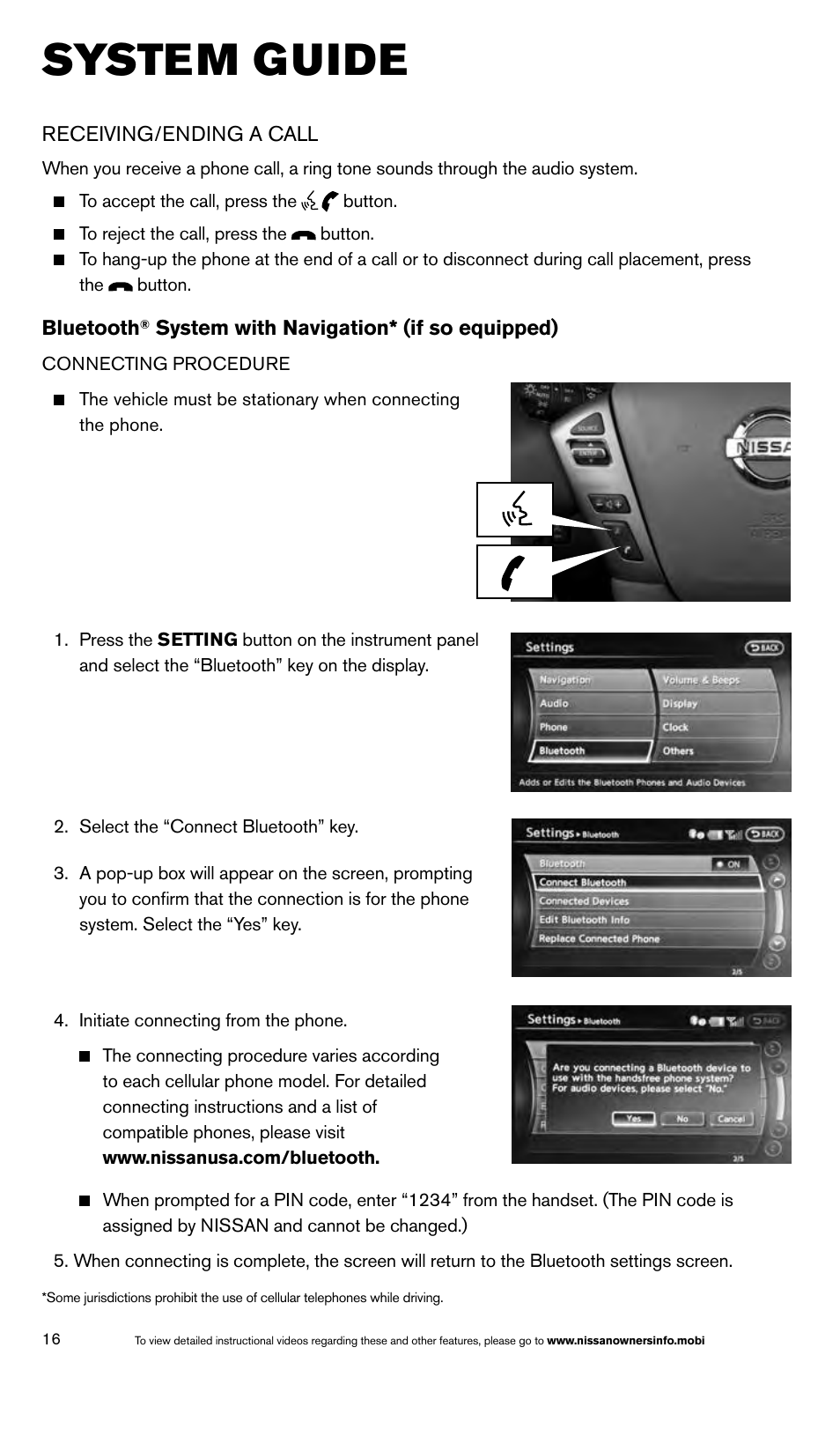 System guide | NISSAN 2014 Armada - Quick Reference Guide User Manual | Page 18 / 24