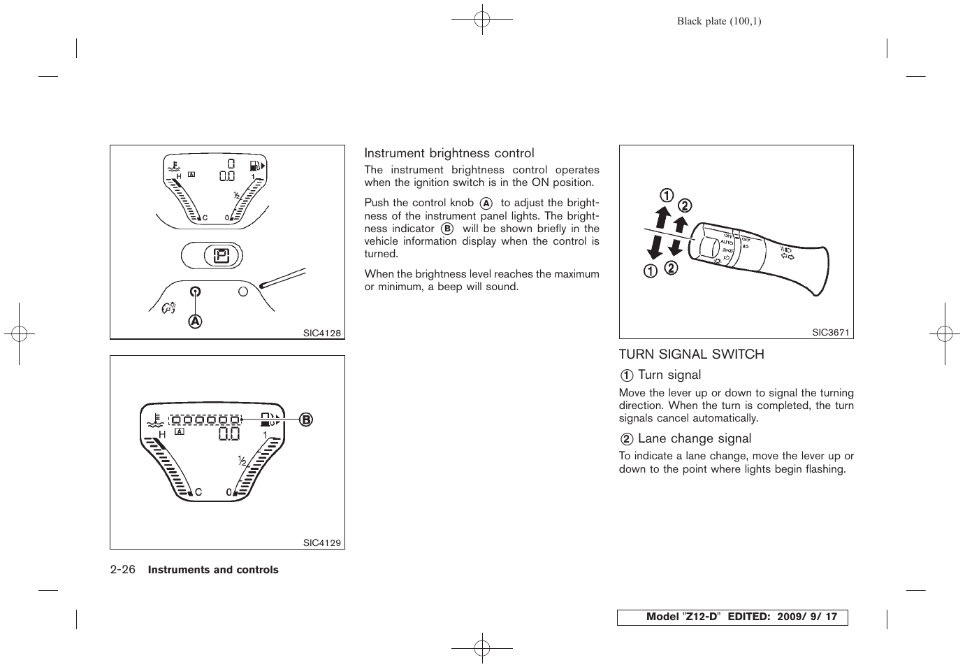 Turn signal switch -26 | NISSAN 2010 Cube - Owner's Manual User Manual | Page 100 / 329