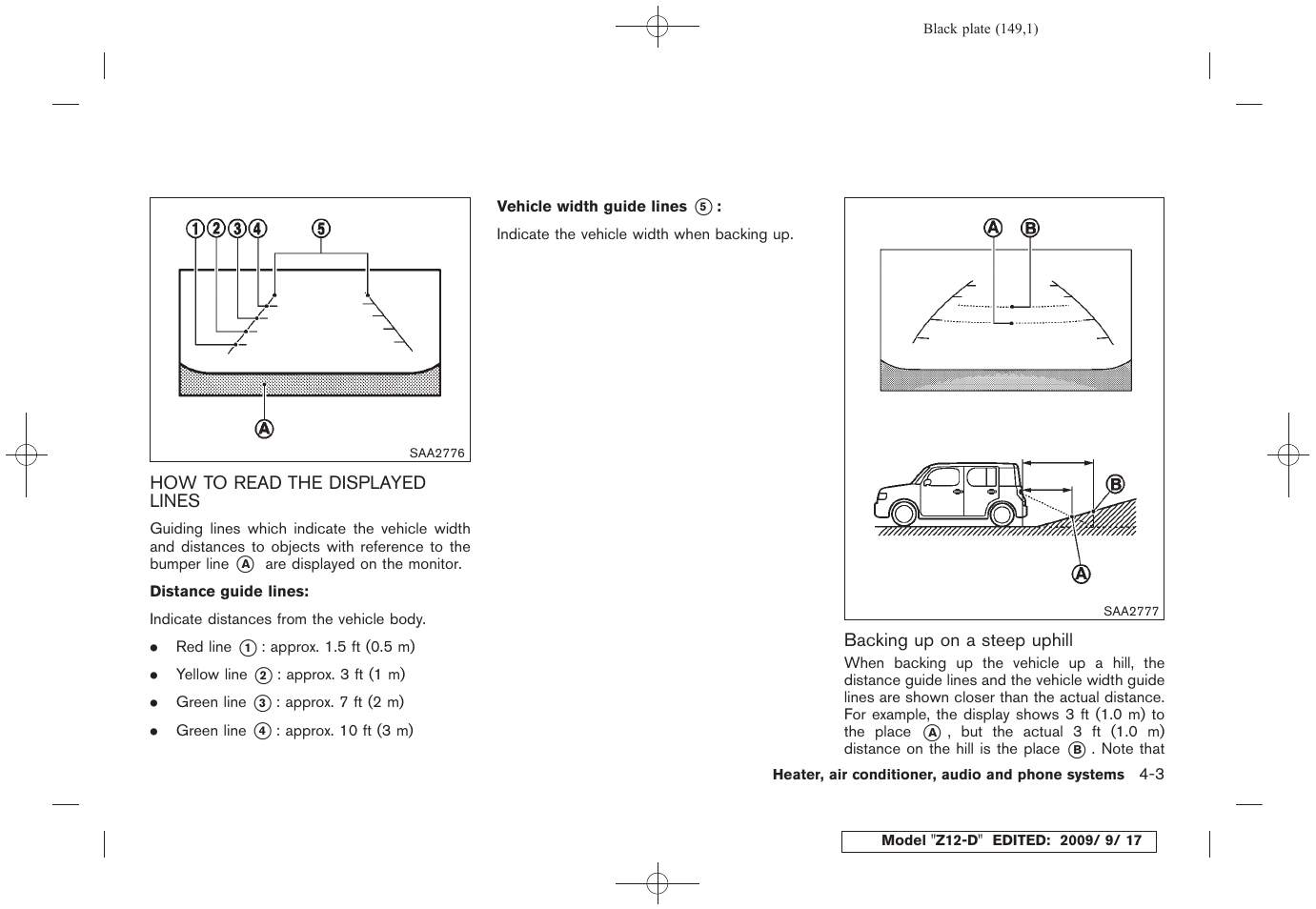 How to read the displayed lines -3 | NISSAN 2010 Cube - Owner's Manual User Manual | Page 145 / 329