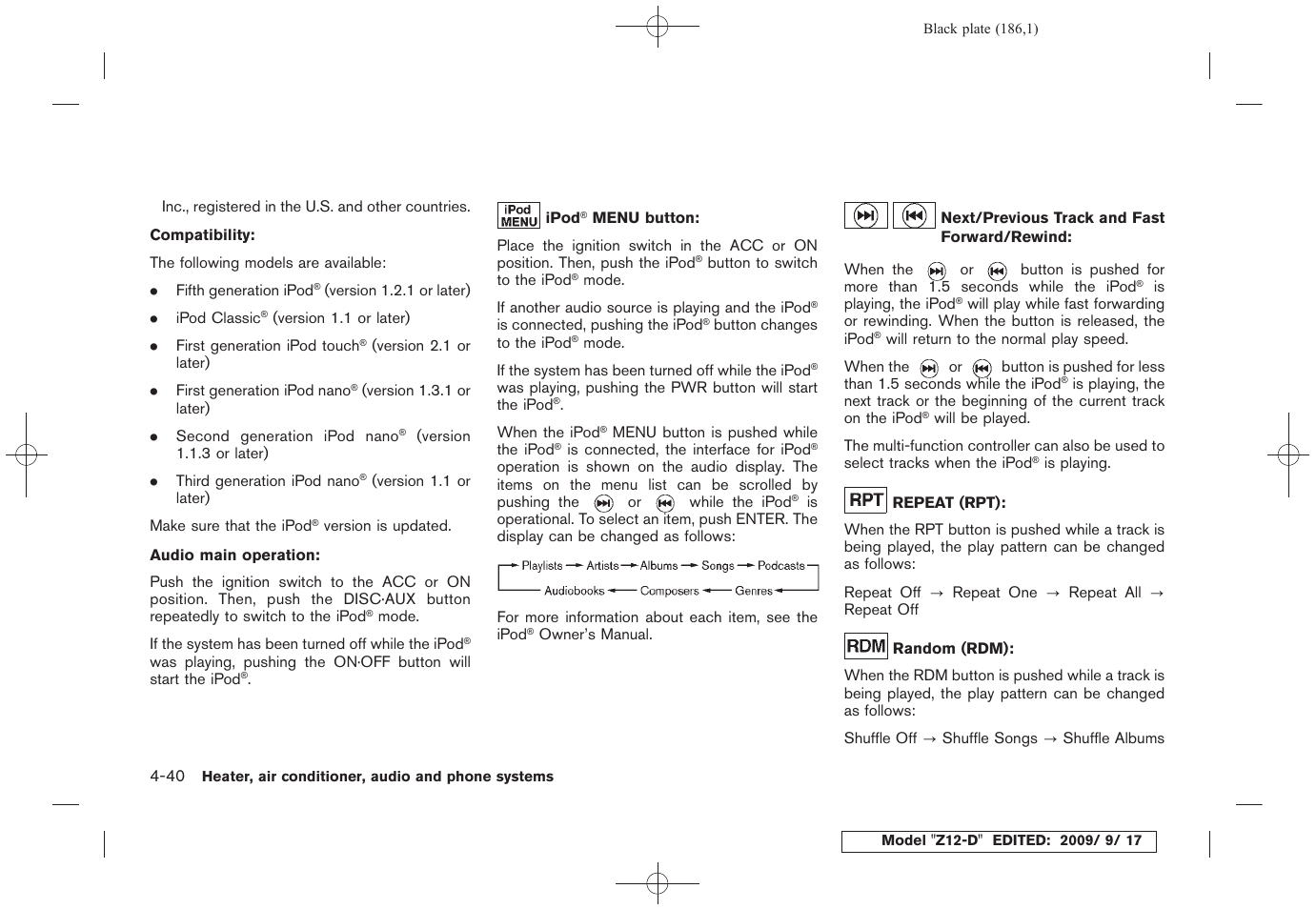 NISSAN 2010 Cube - Owner's Manual User Manual | Page 182 / 329