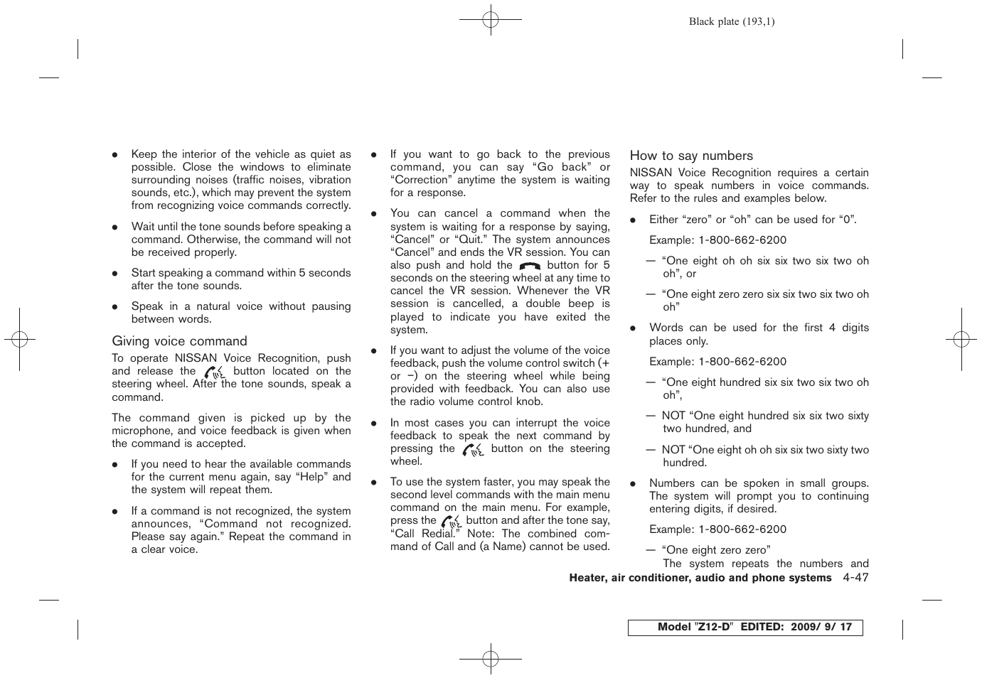 NISSAN 2010 Cube - Owner's Manual User Manual | Page 189 / 329