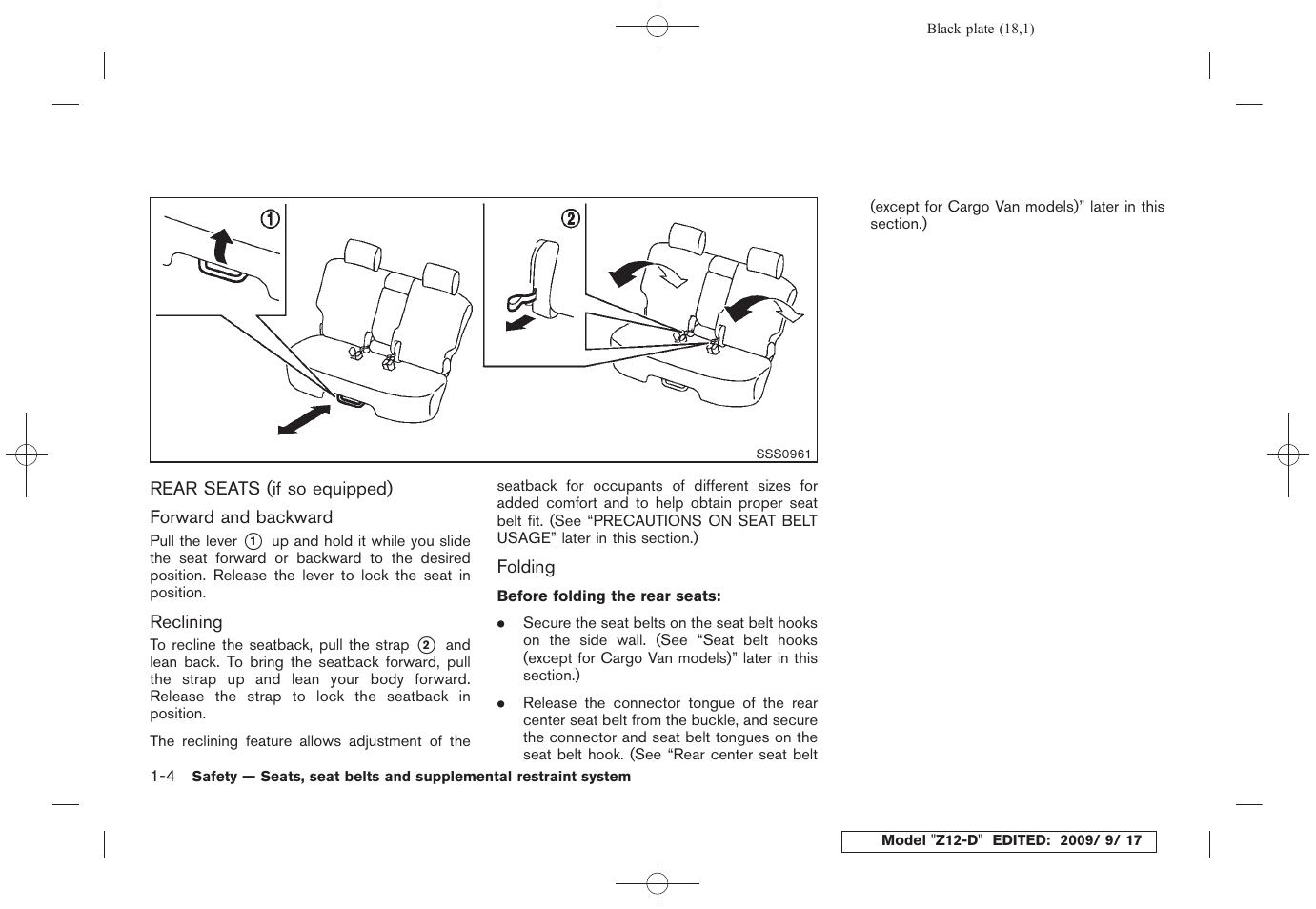 Rear seats (if so equipped) -4 | NISSAN 2010 Cube - Owner's Manual User Manual | Page 20 / 329
