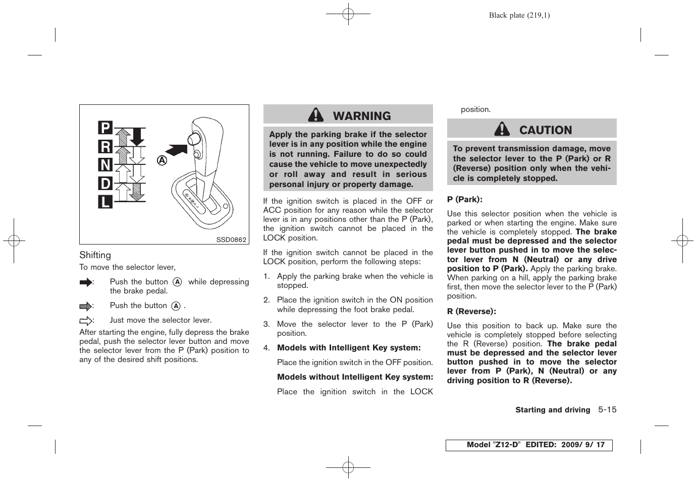 Warning, Caution | NISSAN 2010 Cube - Owner's Manual User Manual | Page 215 / 329