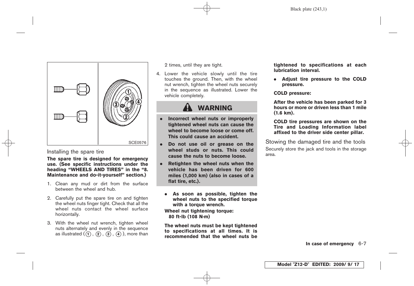 Warning | NISSAN 2010 Cube - Owner's Manual User Manual | Page 239 / 329