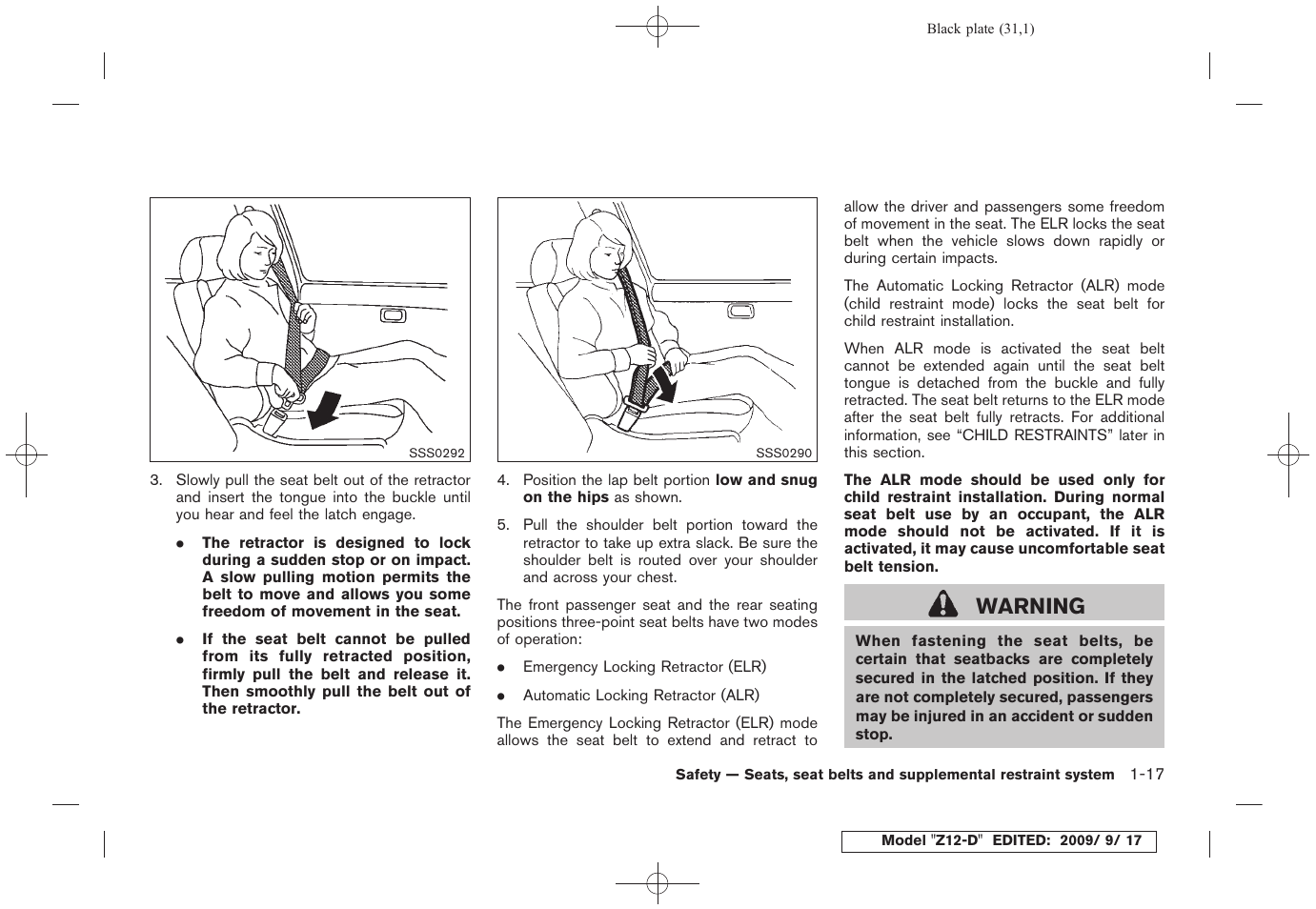 Warning | NISSAN 2010 Cube - Owner's Manual User Manual | Page 33 / 329