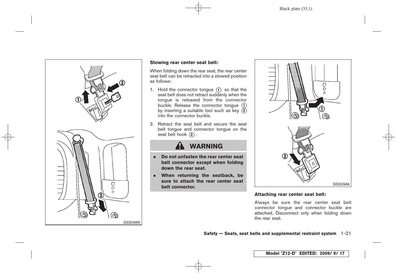 Warning | NISSAN 2010 Cube - Owner's Manual User Manual | Page 37 / 329