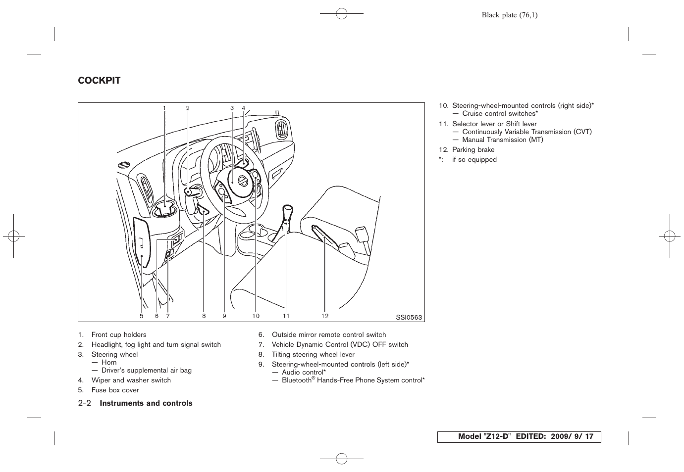 Cockpit -2 | NISSAN 2010 Cube - Owner's Manual User Manual | Page 76 / 329