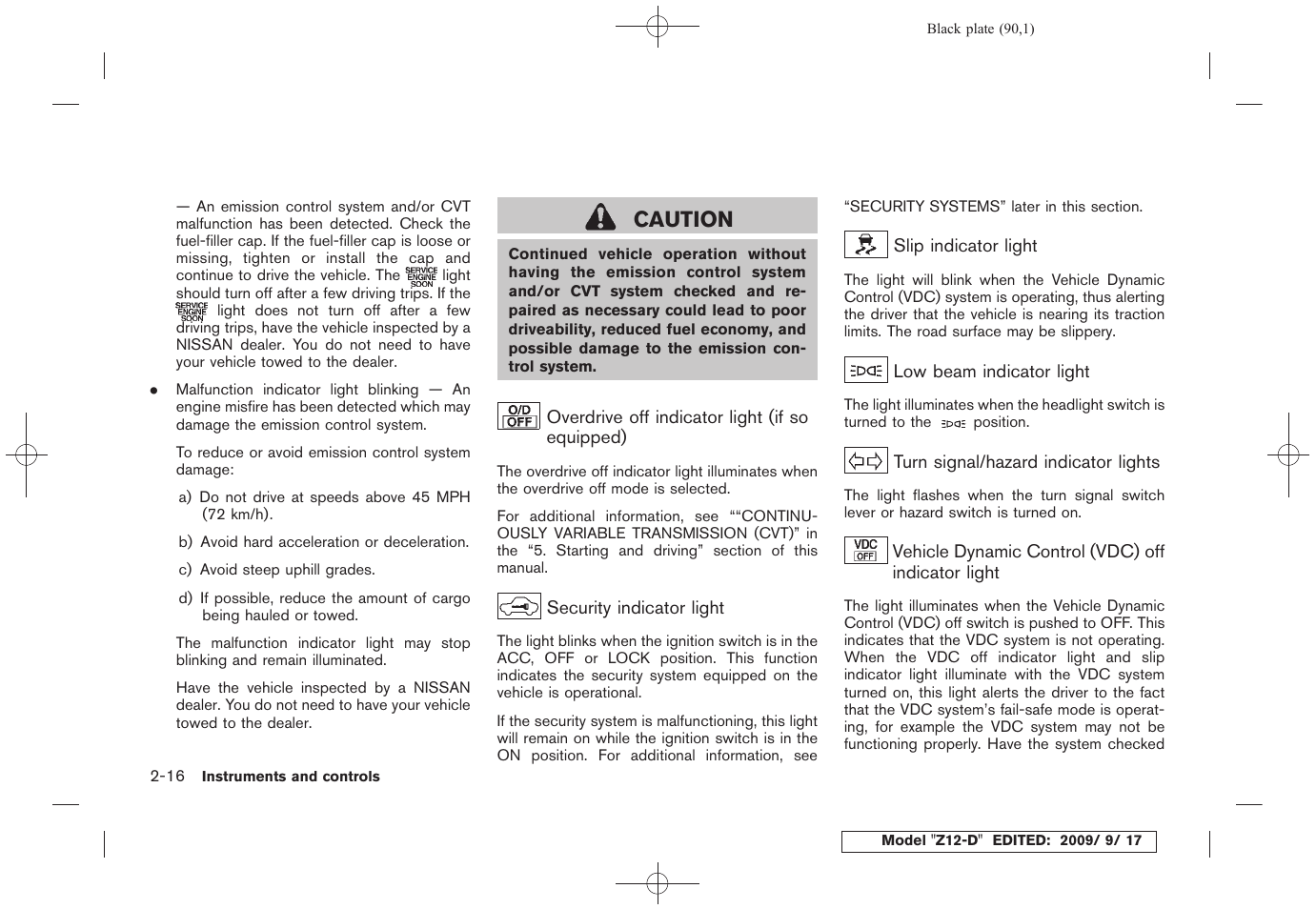 Caution | NISSAN 2010 Cube - Owner's Manual User Manual | Page 90 / 329