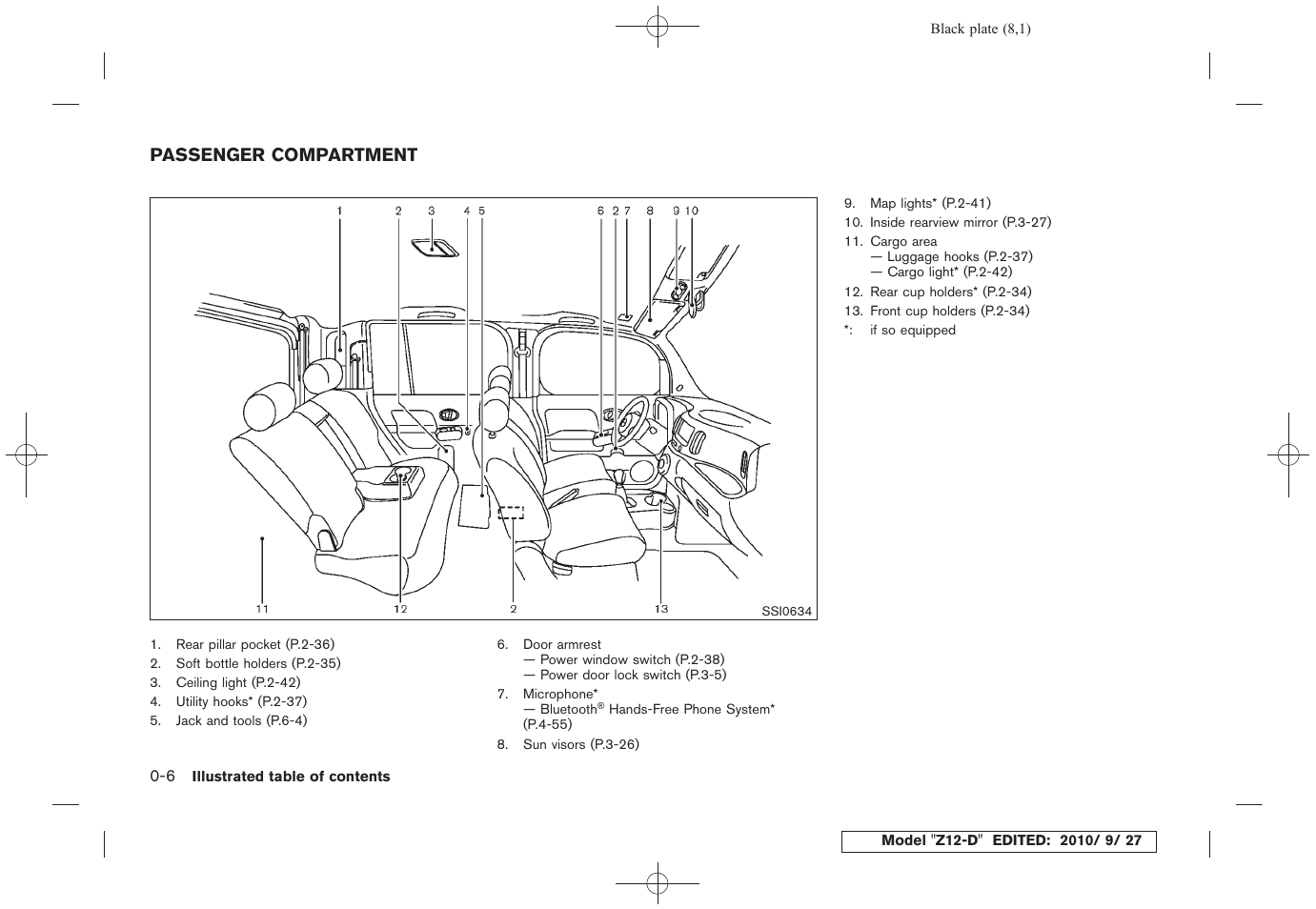 Passenger compartment -6 | NISSAN 2011 Cube - Owner's Manual User Manual | Page 12 / 345
