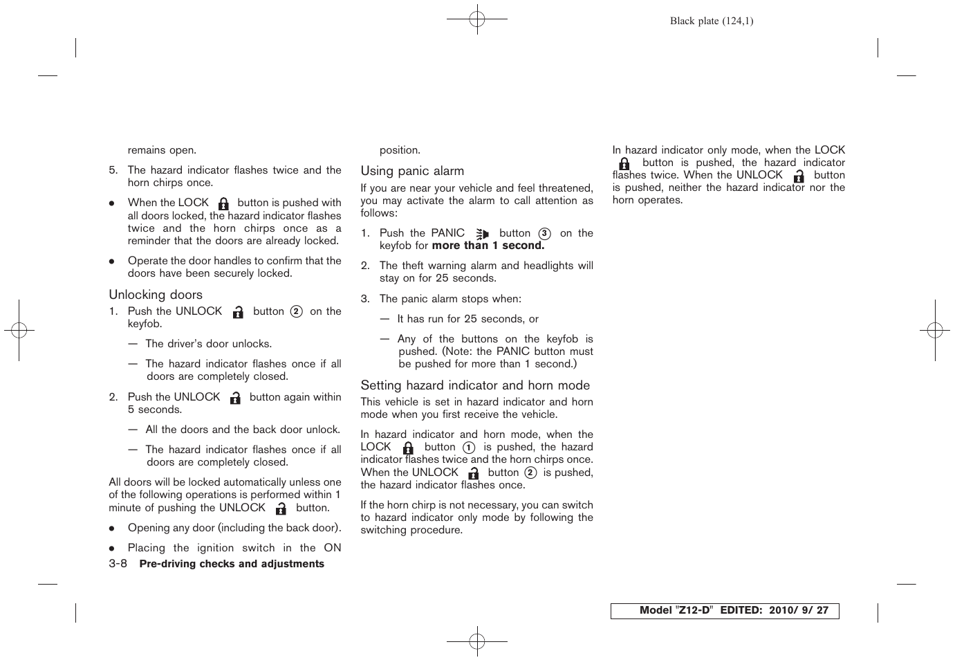 NISSAN 2011 Cube - Owner's Manual User Manual | Page 126 / 345