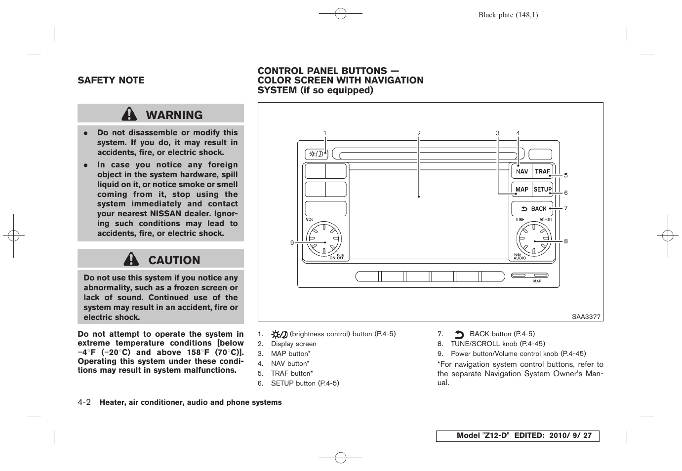Warning, Caution | NISSAN 2011 Cube - Owner's Manual User Manual | Page 150 / 345