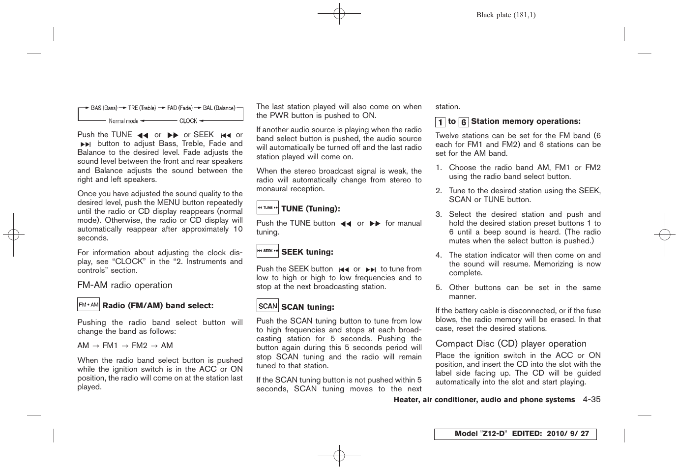 NISSAN 2011 Cube - Owner's Manual User Manual | Page 183 / 345
