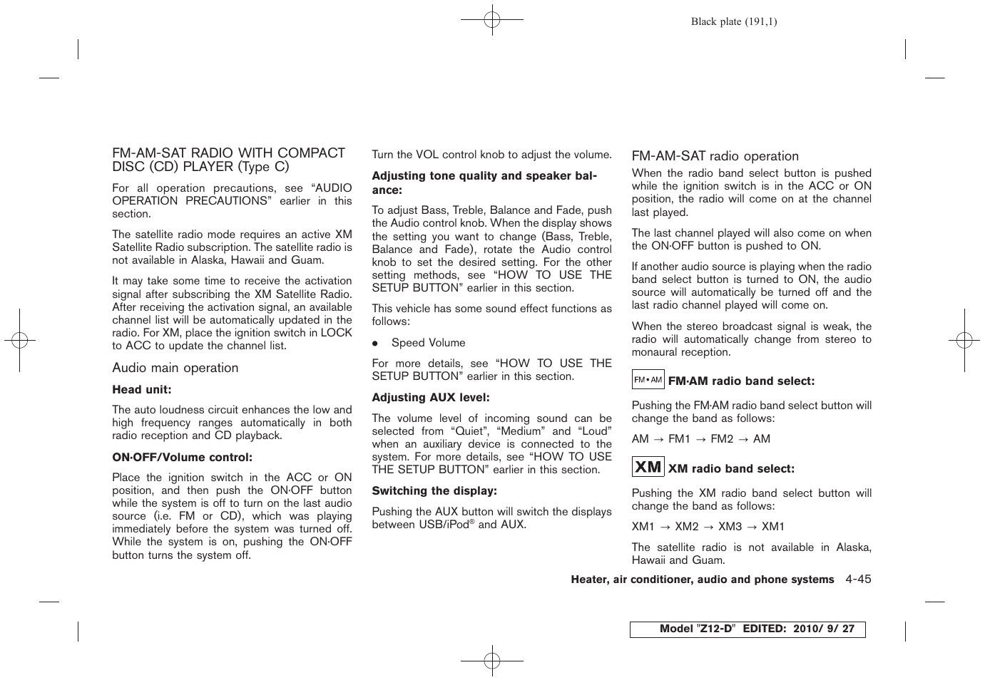 NISSAN 2011 Cube - Owner's Manual User Manual | Page 193 / 345