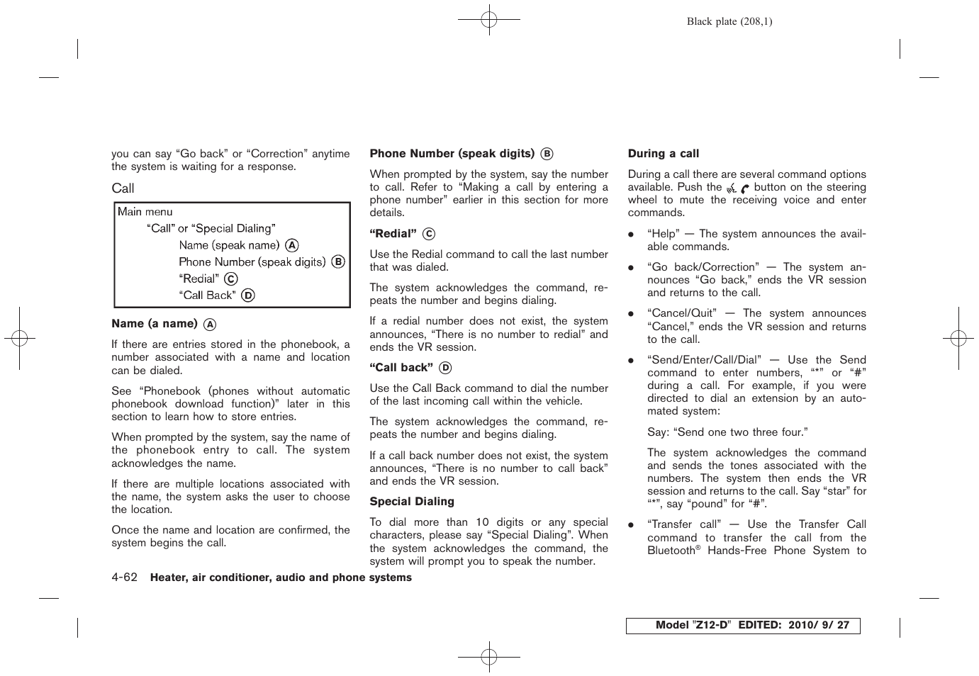 NISSAN 2011 Cube - Owner's Manual User Manual | Page 210 / 345
