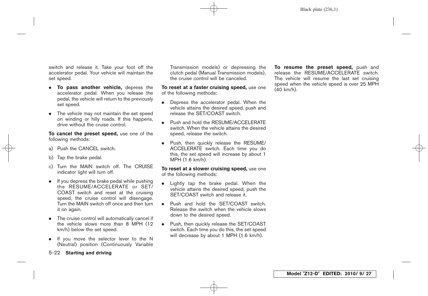 NISSAN 2011 Cube - Owner's Manual User Manual | Page 238 / 345
