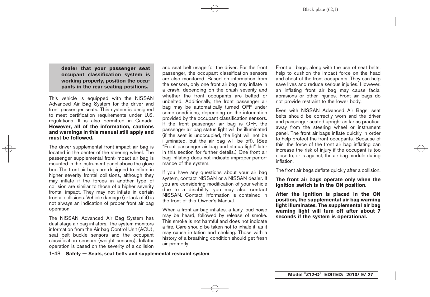 NISSAN 2011 Cube - Owner's Manual User Manual | Page 66 / 345