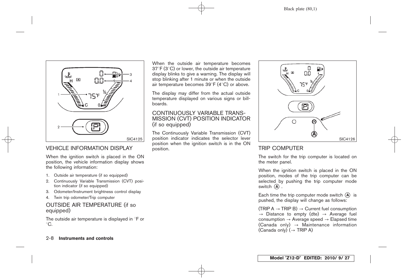 NISSAN 2011 Cube - Owner's Manual User Manual | Page 82 / 345