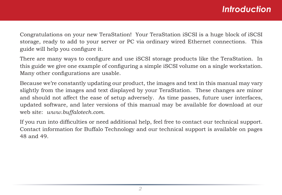 Introduction | Buffalo Technology TeraStation iSCSI TS-RITGL/R5 User Manual | Page 2 / 51