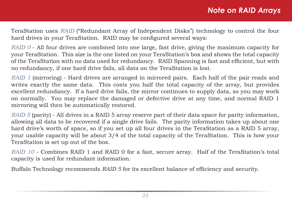 Buffalo Technology TeraStation iSCSI TS-RITGL/R5 User Manual | Page 23 / 51