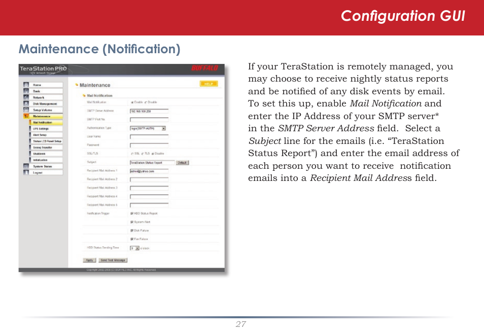 Configuration gui | Buffalo Technology TeraStation iSCSI TS-RITGL/R5 User Manual | Page 27 / 51