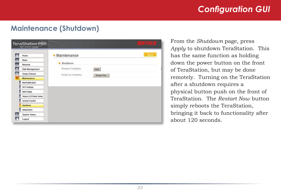 Configuration gui | Buffalo Technology TeraStation iSCSI TS-RITGL/R5 User Manual | Page 33 / 51
