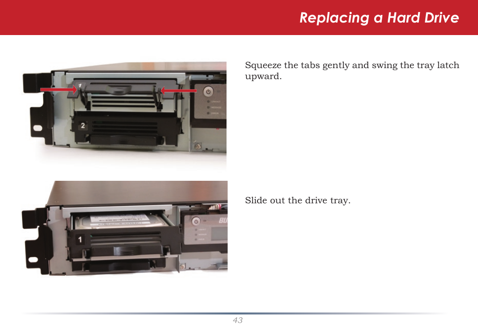 Replacing a hard drive | Buffalo Technology TeraStation iSCSI TS-RITGL/R5 User Manual | Page 43 / 51