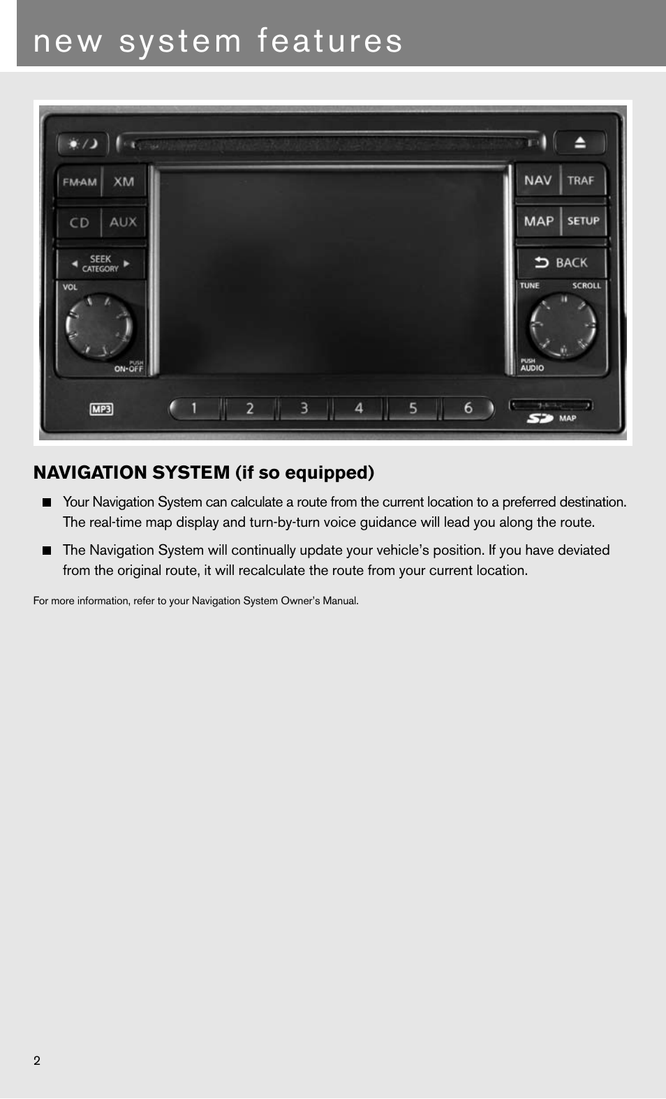 New system features | NISSAN 2011 Cube - Quick Reference Guide User Manual | Page 4 / 12
