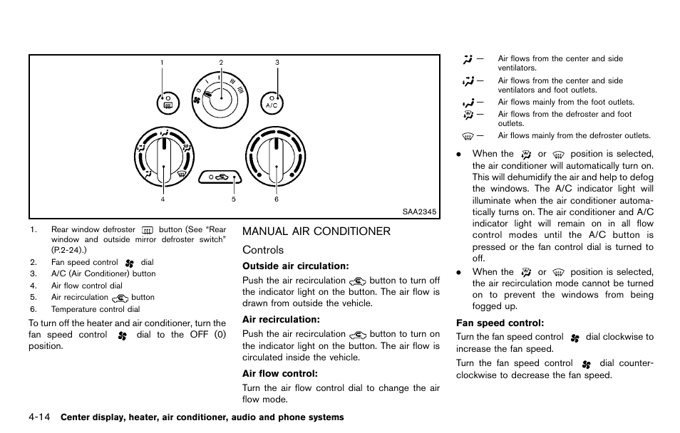 Manual air conditioner -14 | NISSAN 2012 Cube - Owner's Manual User Manual | Page 154 / 331