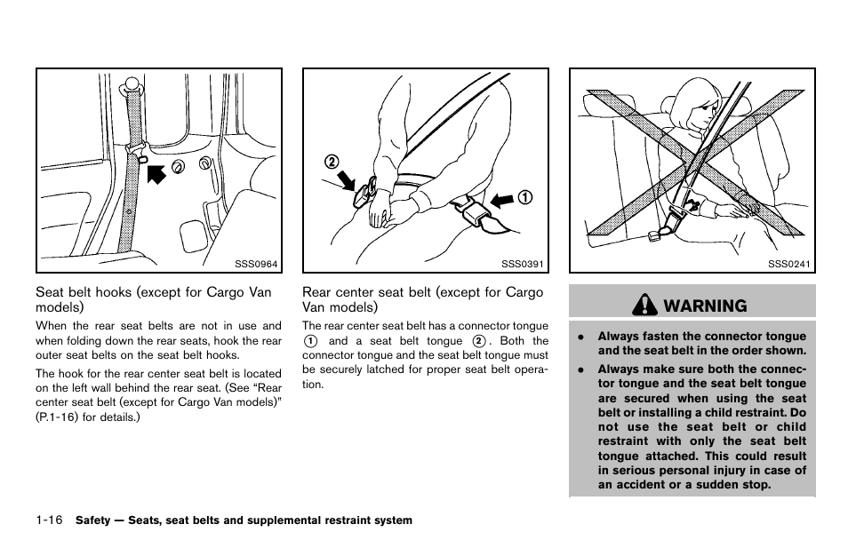 Warning | NISSAN 2012 Cube - Owner's Manual User Manual | Page 34 / 331