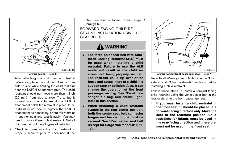 Warning | NISSAN 2012 Cube - Owner's Manual User Manual | Page 51 / 331