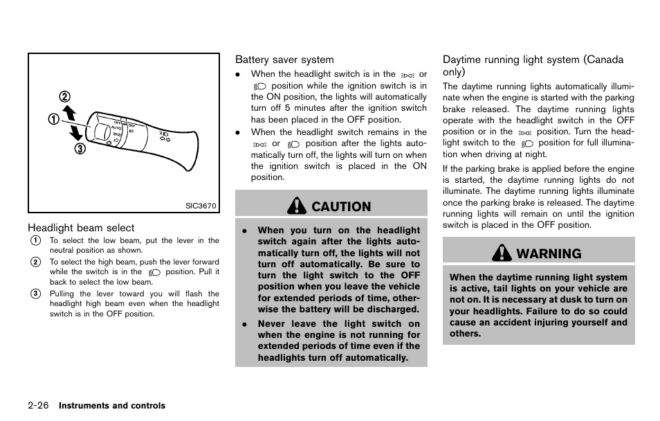 Caution, Warning | NISSAN 2012 Cube - Owner's Manual User Manual | Page 98 / 331