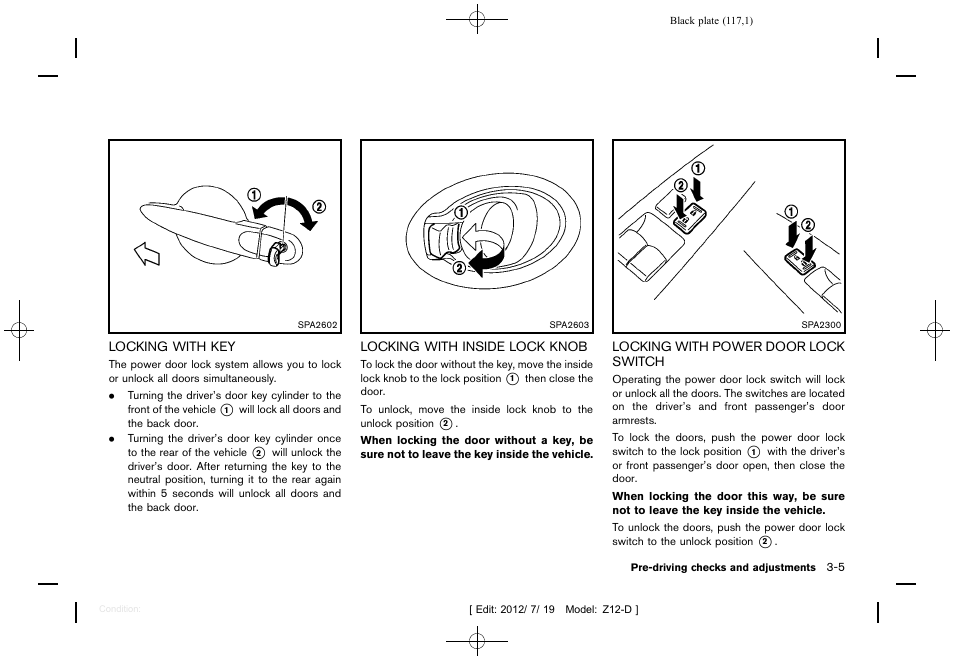 NISSAN 2013 Cube - Owner's Manual User Manual | Page 119 / 331