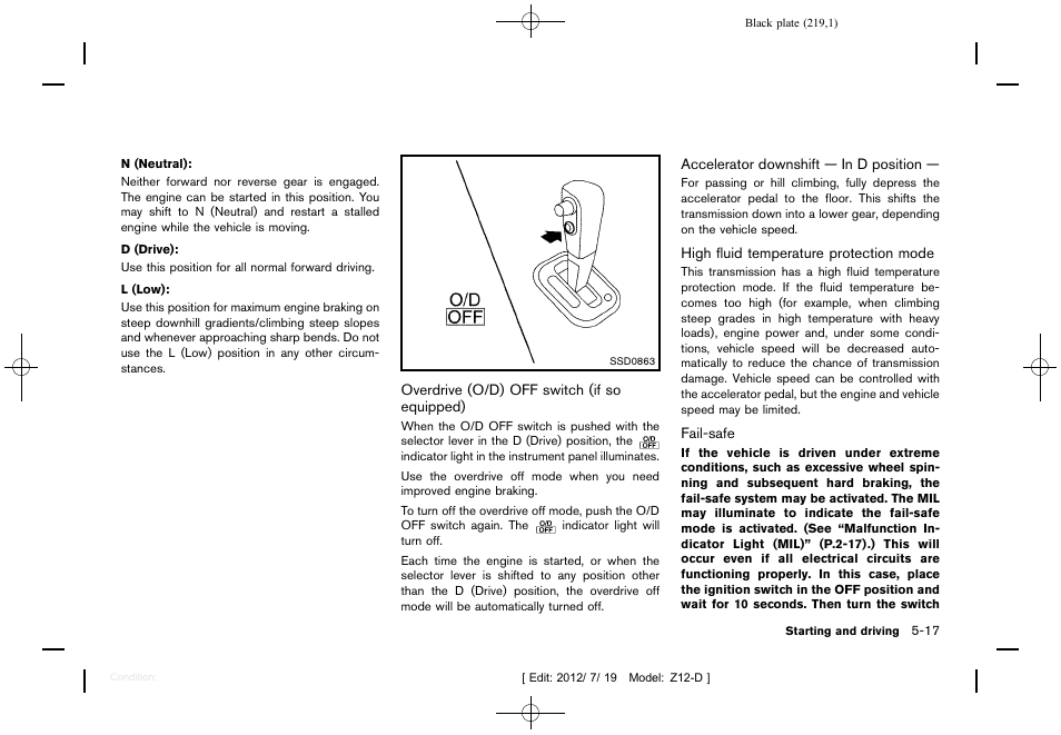 NISSAN 2013 Cube - Owner's Manual User Manual | Page 221 / 331
