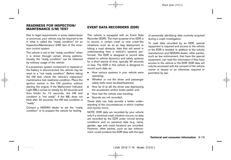 NISSAN 2013 Cube - Owner's Manual User Manual | Page 321 / 331