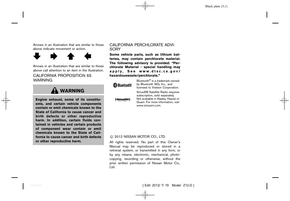 Warning | NISSAN 2013 Cube - Owner's Manual User Manual | Page 4 / 331