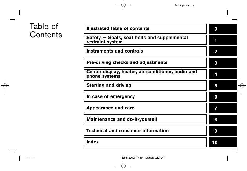 NISSAN 2013 Cube - Owner's Manual User Manual | Page 7 / 331